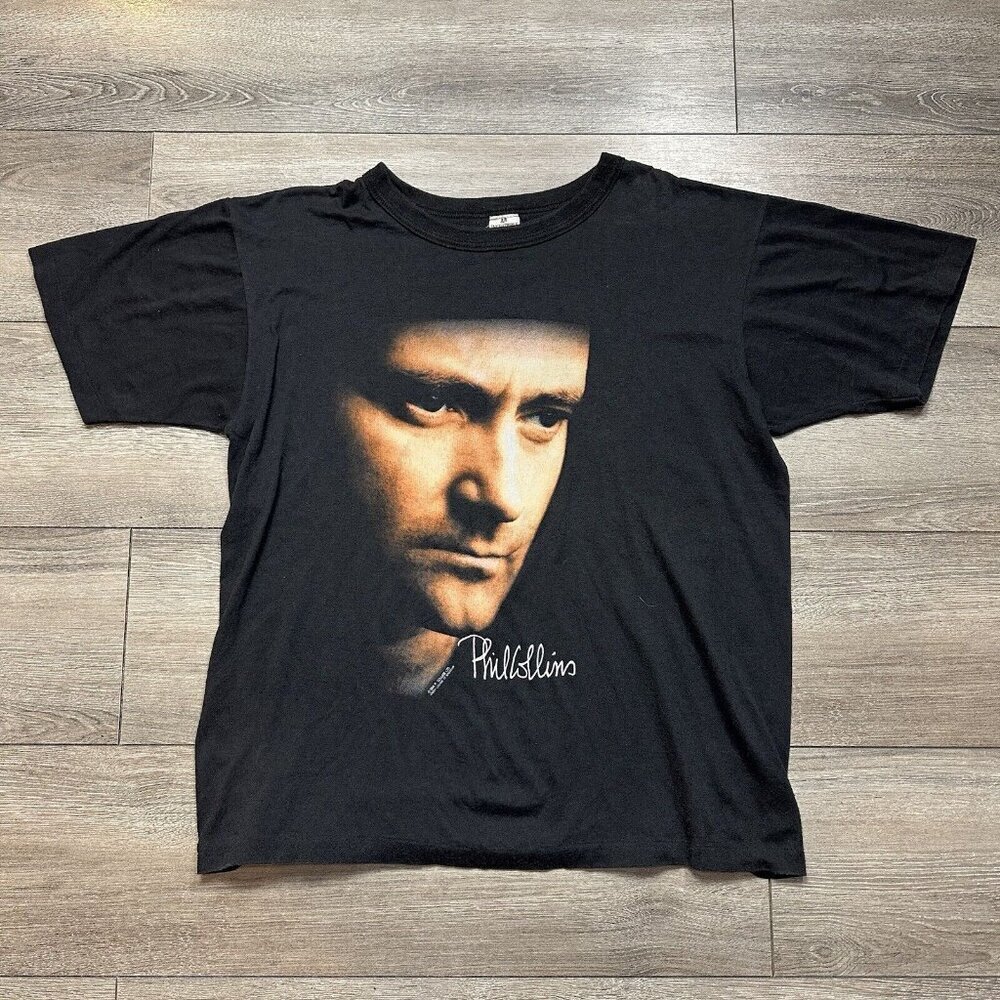 Vintage 1990 Phil Collins But Seriously World Tour Black T Shirt Men's XL